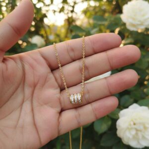 Roller 4 Gold Chip Diamond Necklace NC50C