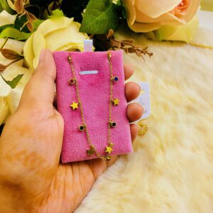 18K gold plated star with stone neckpice