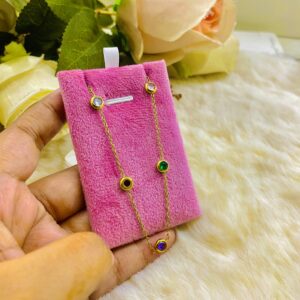 18K gold plated nulticolour stone neckpice