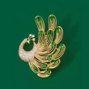 Peacock brooch