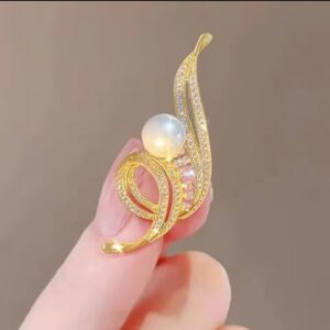 Stone flower brooch