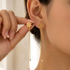 21k gold plated double layer sui suta earrings SE-02