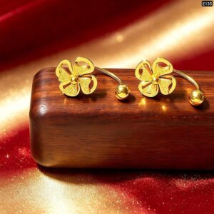 U Shape Premium Screw Gold Earring E135