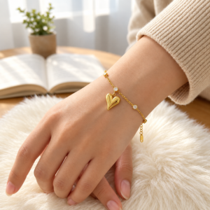 Arrow Love 3 Stone Gold Bracelet BR286