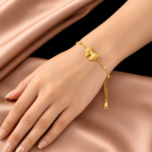 Bow 2 Ball 2 Stone Bracelet BR290
