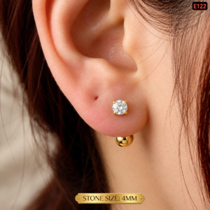 Needle Screw Zircon Eartop E122