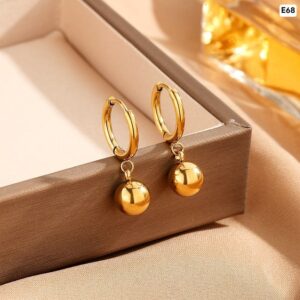 21k gold plated ball earring E68